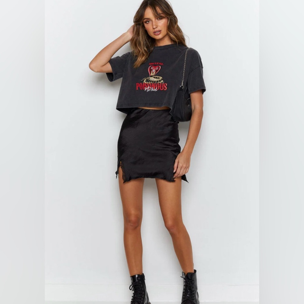 Beginning Boutique Vivian Lace Mini Skirt Black